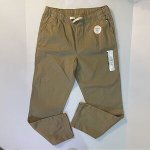 NWT Wonder Nation Boys Khaki Pants Size 14-16 Elastic Waist Reinforced Knee